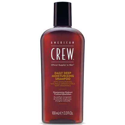 American Crew Shampoo for Men, Daily Deep Moisturizer, Naturally Derived, Vegan Formula, Citrus Mint Fragrance, 3.3 Fl Oz