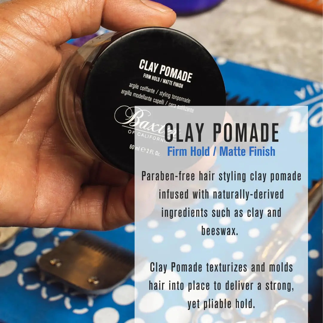 Baxter of California Clay Pomade, Firm Hold / Matte Finish Hair Pomade for Men and Women, 2 Ounces