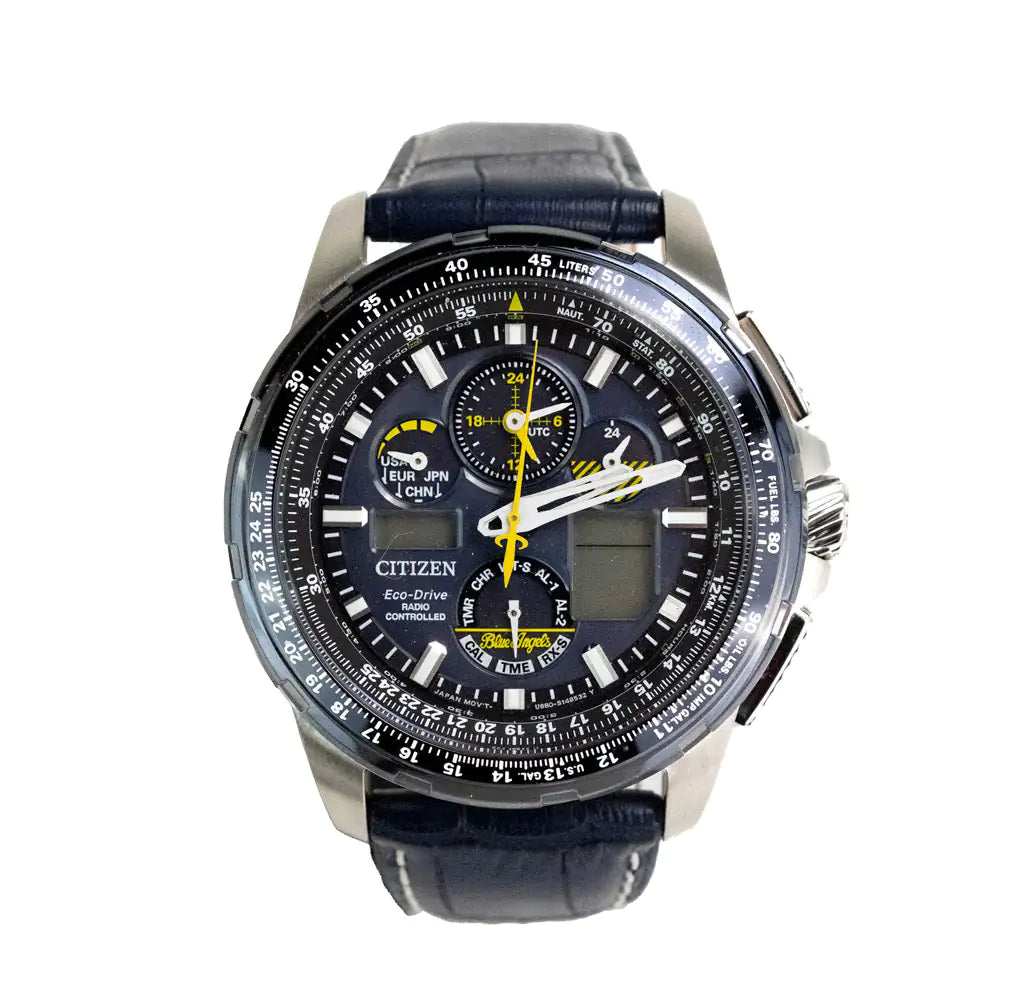 Citizen Promaster Skyhawk A-T Blue Angels Watch with Crocodile Print Strap