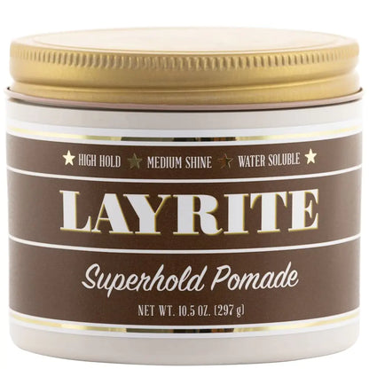 Layrite Superhold Pomade - 10.5 Ounce - Strong Hold with Cream Soda Scent