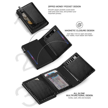 Men's Carbon Fiber Magnetic Card Holder