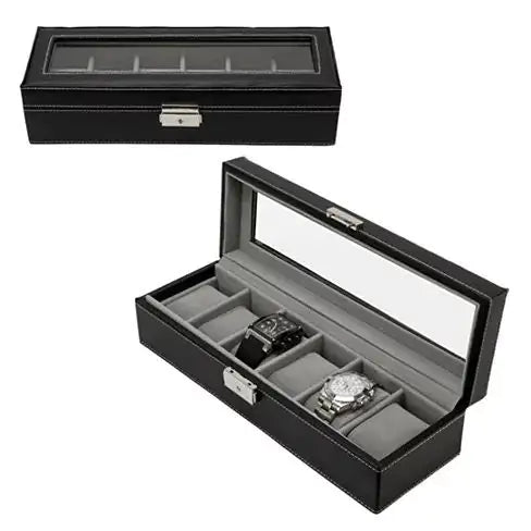 WATCH VALET Glass Top Watch Boxes For Collection Of 6 or 10 Watches