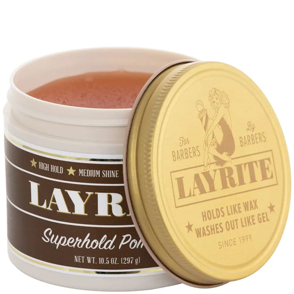 Layrite Superhold Pomade - 10.5 Ounce - Strong Hold with Cream Soda Scent