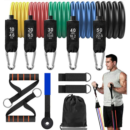 16PCS Resistance Band Set: Home Gym Fitness Training