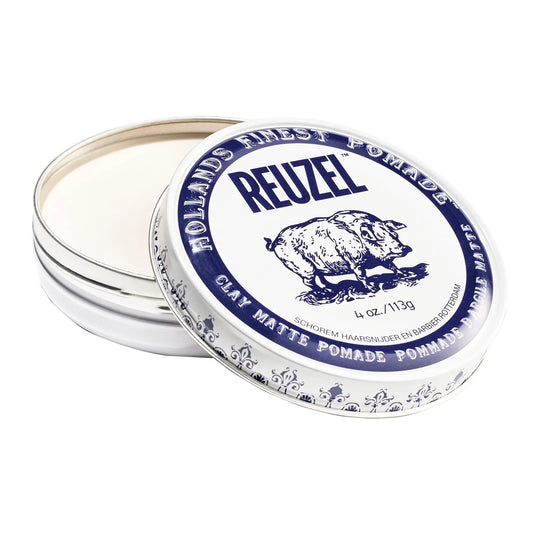 REUZEL Clay Matte Pomade – Medium Hold, No Shine, Water Soluble Styling