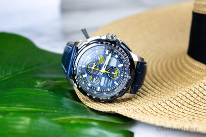 Citizen Promaster Skyhawk A-T Blue Angels Watch with Crocodile Print Strap