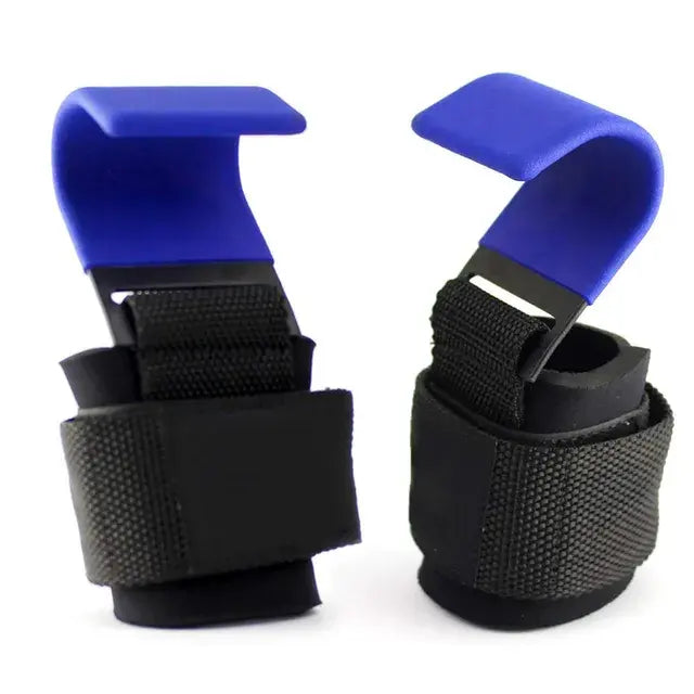 Weight Lifting Hook Grips With Wrist Wraps Hand-Bar