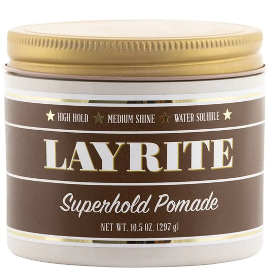 Layrite Superhold Pomade - 10.5 Ounce - Strong Hold with Cream Soda Scent